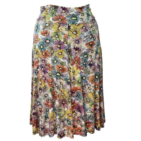 Salaam multicolor floral print yoga style pull on skirt size medium - Picture 2 of 6